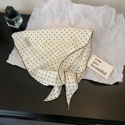 Women Polka Dot Triangle Head Scarf Also As Neck Scarf Premium Lightweight Breathable Soft Versatile All Match Decorative Wrap