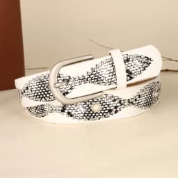Trendy Punk Y2K Snake Print Belt with Pearls & Studs, PU Leather Waistband for Both Men and Women, Perfect for Jeans and Dresses