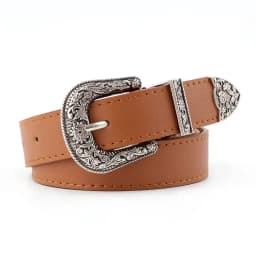 New Arrival: European American Fashion Unisex Retro Denim-Style Buckle Belt Exquisitely Embossed High-Quality Wide Belt