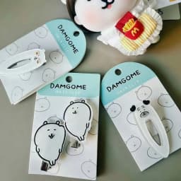 Y2K Bear Dog Animal Hair Clip Set for Women Cute Cartoon White Bear Puppy Acrylic Barrettes Hairclips Jewelry