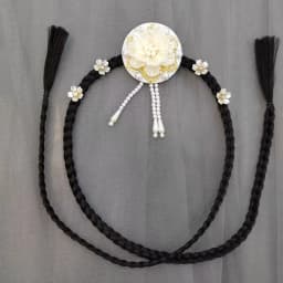 Fashion Flower Hanbok Wig Headdress Tassel Traditional Korea Ethnic Style Hairband Elegant Classical Stage Dance Hair Hoop Girls