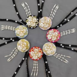 Fashion Flower Hanbok Wig Headdress Tassel Traditional Korea Ethnic Style Hairband Elegant Classical Stage Dance Hair Hoop Girls