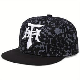 2025 Creative New Baseball Hat T Embroidery Graffiti HipHop Hat Street Fashion Decorative Hat Daily Leisure Flat Edge Hat Unisex