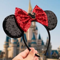 Disney Valentine's Day Mickey Headband Children Sequins Bow Hairband For Girls Children Featival Party DIY Headwear Accessories