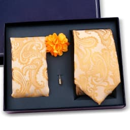 Elegant Ties For Men Classic Paisly Neck Tie Pocket Square Brooch Set With Gift Box Mens Business Wedding Suit Accessories