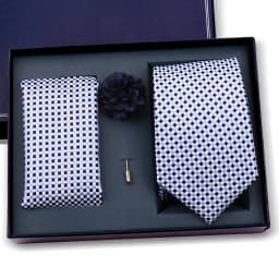 Elegant Ties For Men Classic Paisly Neck Tie Pocket Square Brooch Set With Gift Box Mens Business Wedding Suit Accessories