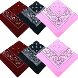 1/3/6pcs Cotton Bandana Headband Denim Men'S Cycling Sports Headwear Wrist Guard Single-Sided Headscarf Paisley Scarf