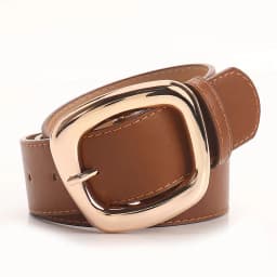 New Versatile Trapezoidal Buckle Wide Women's Belt Fashionable Commuting Casual Style Paired with Jeans Clothing Belt for Women