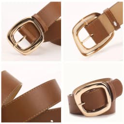 New Versatile Trapezoidal Buckle Wide Women's Belt Fashionable Commuting Casual Style Paired with Jeans Clothing Belt for Women