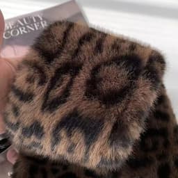 Cute Thicken Warm Leopard Print Scarf Windproof Soft Faux Fur Scarf Faux Collar Faux Rabbit Fur Winter Scarf Women's Wear