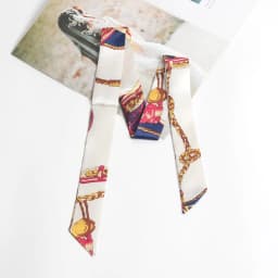 Women Print Flower Small Scarf Handle Bag Ribbons Fashion Head Scarf Small Long Skinny Scarves Headbands Tie Accessories