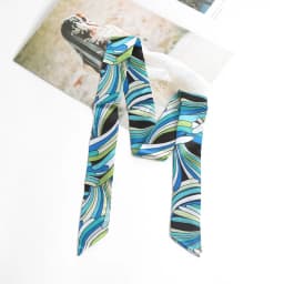 Women Print Flower Small Scarf Handle Bag Ribbons Fashion Head Scarf Small Long Skinny Scarves Headbands Tie Accessories