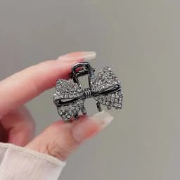 High-end Full Rhinestone Bow Small Hair Claw Princess Head Top Clip Temperament Mini Clip Women's Korean Style Hair Accessories