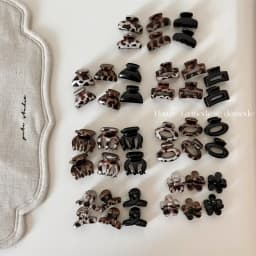 Korean Style Leopard Print Hair Claw Flower Bangs Clip Hair Accessories Set Small Clips