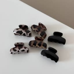 Korean Style Leopard Print Hair Claw Flower Bangs Clip Hair Accessories Set Small Clips