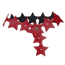 Western cowboy punk wide belt, retro street decoration Y2K Spice Girl five-pointed star patchwork belt, Encore red