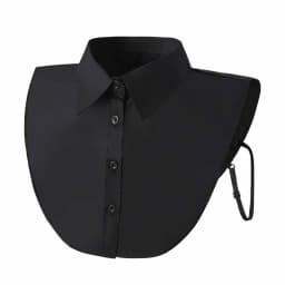 Women's Fashion Cotton Fake Collar Mens Unisex Formal Suit Half Shirt Style Fake Collar Removable Button Girls Detachable Collar