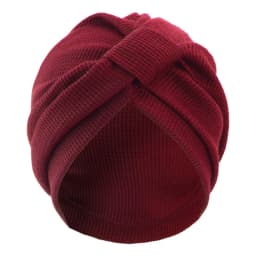 New Women's Cotton Thickened Waffle Square Knotted Turban Head Wrap Cancer Chemo Beanies Cap Headwear Cap Bonnet Hair Loss Hat