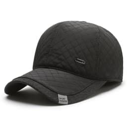Winter Solid Color Quilted Embroidery Hat, Casual Warm Windproof Fleece-Lined Earflap Baseball Cap