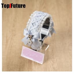 Women's Harajuku Gothic Lolita Subculture Y2K GIRL Elegant Sweet Cross Tie Strap Lace Bow Pearl Love Pendant Headband Hair Band