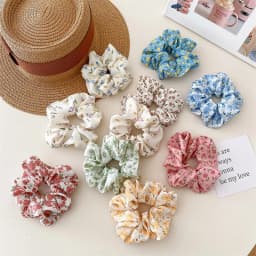 Fresh Style Floral Pleated Hair Bands High Elasticity Fashion Hair Scrunchies Suitable for Ponytail Versatile Hair Accessories