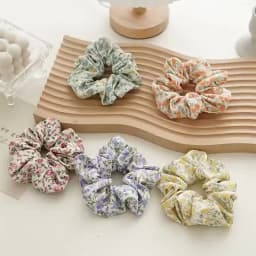 Fresh Style Floral Pleated Hair Bands High Elasticity Fashion Hair Scrunchies Suitable for Ponytail Versatile Hair Accessories
