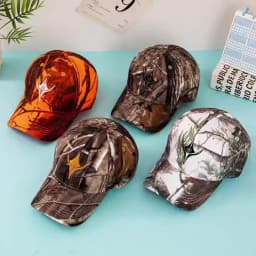 European and American Summer Outdoor Baseball Caps, Leaf-Printed Jungle Camouflage Caps, Men's and Women's Camouflage Baseball C