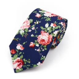 New Men's 7.5cm Tie Cotton Beautiful Elegant Pink Green Flower Leaves Necktie Wedding Party Daily Suit Shirt Accessory Gift