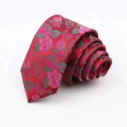 Man's 6cm Casual Floral Polyester Tie Red Blue Green Flower Pattern Jacquard Necktie Business Suit Accessory Wedding Party Gifts