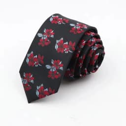 Man's 6cm Casual Floral Polyester Tie Red Blue Green Flower Pattern Jacquard Necktie Business Suit Accessory Wedding Party Gifts
