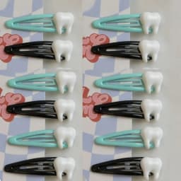 Y2K Tooth Hair Clip Funny Punk Girls Hairpin Cartoon Dental Tooth Clip Hair Accessory Streetwear Harajuku Style Bangs BB Clip