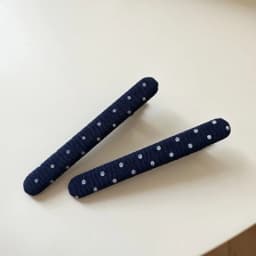 Vintage Korean Hair Clip Navy Blue Polka Dot Fabric Hairpin Handmade No Damage Hair Accessories for Women Hair Clips for Girls