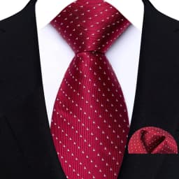New Design Green Brown Red Necktie Set Polyester Pocket Square Tie Set Classic Polka Dot Tie For Men Daily Wear Shirt Accessor