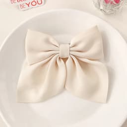 1/2/3/4/5pcs Girls Fashion Colors Short Bow Hair Clips, Soft Classic-Tailed Bow Hairpins, Vintage Metal Hair Clip Silk Headband