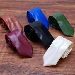 New Fashion PU Leather Neck Ties For Men Pure Solid Black White Necktie 5.5CM Narrow Tie Wedding Party Business Suit Accessories