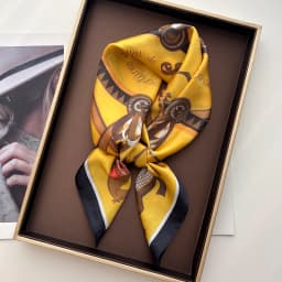 Women Square Scarf Silk Imitation Luxury Design Neckerchief Bandana Foulard Lady Shawl Scarves Wrap Head Hair Band Ties