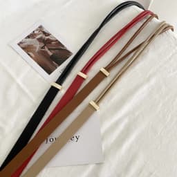 Adjustable Faux Leather Lace-up Belt Women's Waist Belt Wear-resistant Women Belt for Sweater Dress Coat Narrow for Decoration