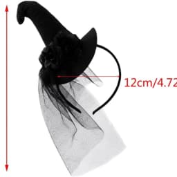 1PC Gothic Halloween Live Broadcast Hairband Women Photoshoots Hairband Witch Hat&Black Yarn Veil Headbands Black Color