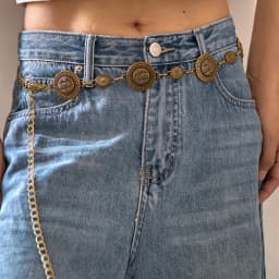 Fashion Metal Chain Belt for Women Cowgirl Western Country Carved Hat Chain Belts Adjustable Belt for Sweaters Dresses Jeans