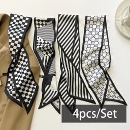 2-6pcs/set Series Silk Satin Scarf Women Cloth Hair Bands Headdress Accessories Lady Scarves Ribbon Neck Ties for Bag Handle