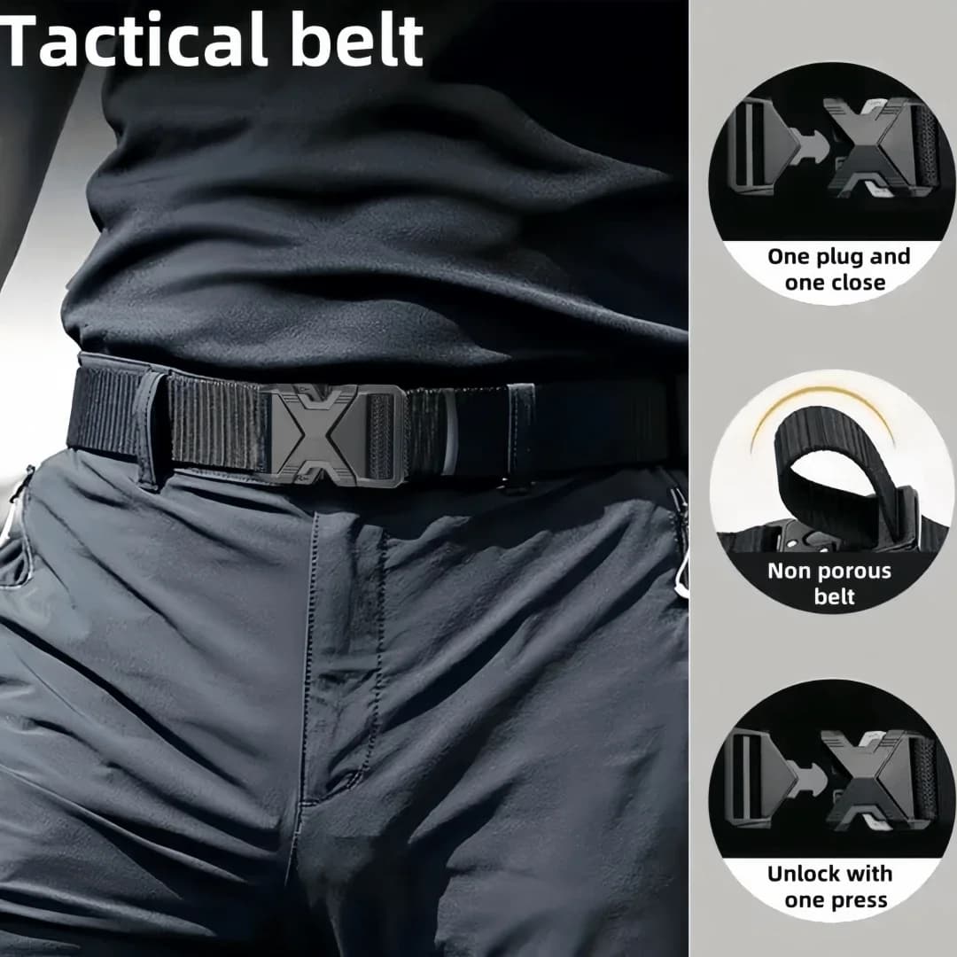 The New Men's 125cm Buckle Belt Nylon Braided Lightweight Breathable Daily Commuter Men's Belt