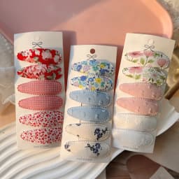 6PCS Cute Printing BB Hair Clips Fashion Handmade Crochet Girl Hair Clips Baby Hair Accessories Kids Accessories Headwear Gift