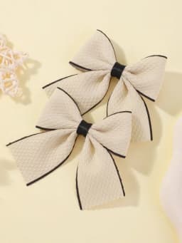 2Pcs/set Houndstooth Bowknot Hairclip for Girls Handmade Nylon Hairgripes Simple Temperament Pearl Hair Accessories Wholesale