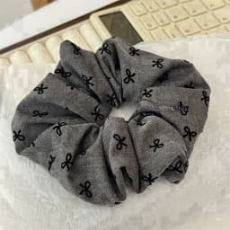 2pcs Temperament Bow Wave Point Large Intestine Hairband Female Tie Meatball Hair Rope High Elasticity Durable Rubber Band