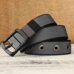 Men's canvas waistband with adjustable porous needle buckle belt, suitable for young and middle-aged casual wear, elongated Kore