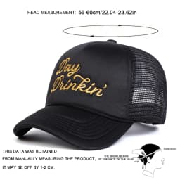 Unisex DAY DRINKIN Letter Embroidery Baseball Net Caps Spring and Summer Outdoor Adjustable Casual Hats Sunscreen Hat Sports Cap
