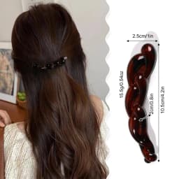 Acrylic Twisted Hair Clip Banana Hairpin for Women Leopard Vintage Barrettes Shark Hair Claw Ponytail Holder Hair Accessories