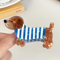 Autumn/Winter Coffee Brown Dachshund Puppy Hair Clip Cartoon Claw Clip Cute Fun Hair Holder Shark Hair Accessories for Women