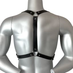 Cool Rock Men's Belt PU Leather Harness Abjustable Strap Costume Sexy Shoulder Belt Body Chest Chain Metal Ring Y2k Accessories