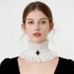 Elegant Lace Mesh Stand Collar Detachable Ruffle Neckwear Decorative Fake Collar Party High Collar Neck Scarf Costume Accessory